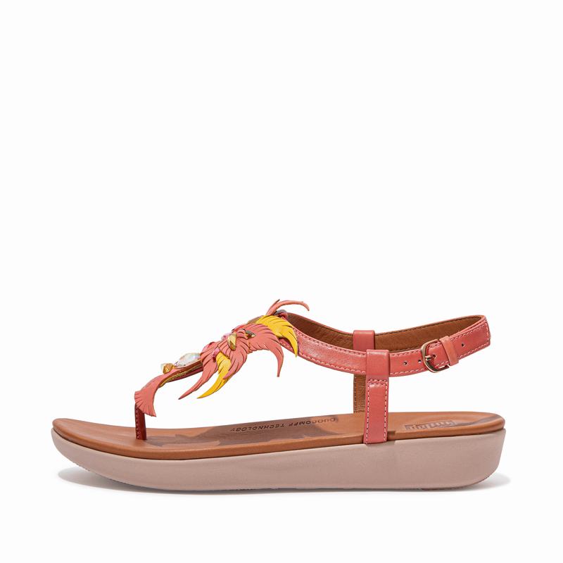 FitFlop Tia Leder Rosa - FitFlop Backstrap Sandalen Damen Sale [CTNP-81925]